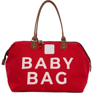 Kırmızı Baby Bag Baskılı Bebek Bakım Çantası
