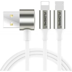 Floveme 2in1  Ve Micro USB USB Kablo AL-25890 - Açık Yeşil
