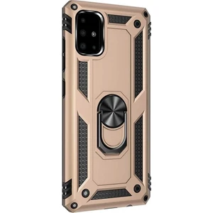 Case Street  A51 Kılıf Vega Standlı Yüzüklü Mıknatıslı Silikon Gold