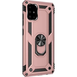 Samsung Galaxy A51 Kılıf Vega Standlı Yüzüklü Mıknatıslı + Nano Glass Rose