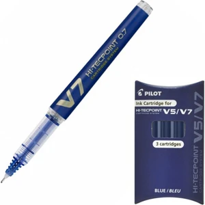 V7 Hi-Tecpoint Iğne Uçlu Roller Kalem + 3'lü Kartuş