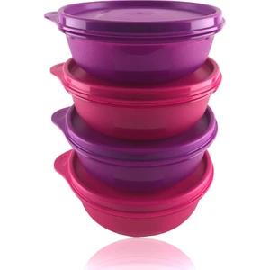 Tuppperware Şeker Kaplar 4'lü Set Pembe Mor Renk