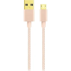 Portta HY-X241 Micro USB Metal + Gold Uçlu Data + Şarj Kablosu Rose Gold