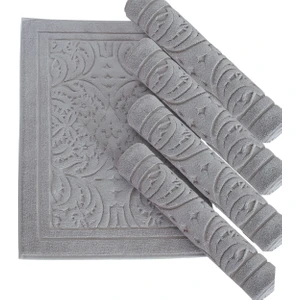 Green Black Pamuk 50x80cm Banyo Paspası Elenora Gri