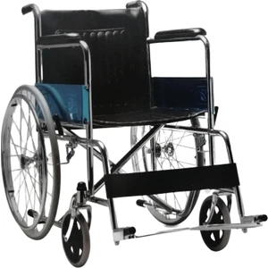 Chrome Steel Wheelchair Mnp Tekerlekli Sandalye Katlanır Deri Standart Model