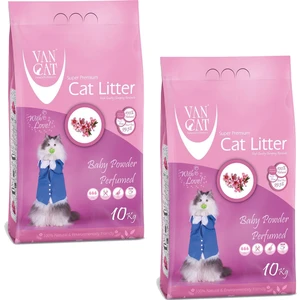 Vancat Pudra Kokulu İnce Taneli Kedi Kumu 10 kg X 2 Adet