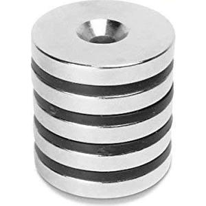 Neodyum Mıknatıs Havşa Delikli D30XD10/5,5X5 (5'li Paket)