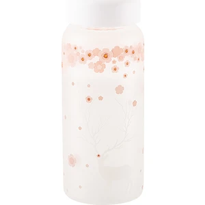Geyik Desenli Buzlu Camlı Borosilikat Şişe 280 ml
