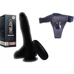Dildo Siyah Series Dragon 21 cm 10 Modlu Titreşimli Strap On Realistik Penis