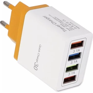 Universal Çoklu Şarj Adaptörü 4 Faz 48 W - Sarı