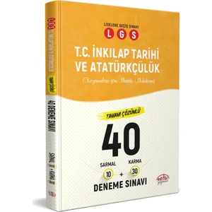 Editör Yayınları LGS İnkılap Tarihi ve Atatürkçülük (10 Sarmal - 30 Karma) 40 Deneme Sınavı