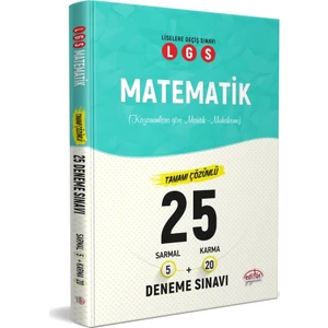 Editör Yayınları LGS Matematik (5 Sarmal - 20 Karma) 25 Deneme Sınavı