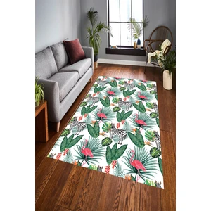 Kaymaz Taban Yıkanabilir Zebra Ve Flamingo Desenli Dijital Baskılı Halı RSP1578