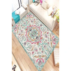 Kaymaz Taban Yıkanabilir Retro Paisley Tasarımlı Dijital Baskılı Halı RSP1608
