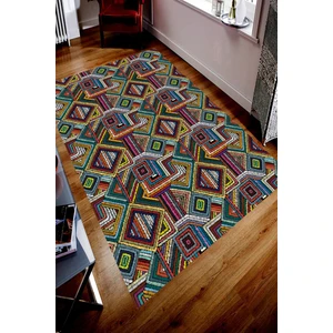 Kaymaz Taban Yıkanabilir Yelpaze Motif Desenli Dijital Baskılı Halı