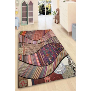 Kaymaz Taban Yıkanabilir Etnik Geometrik Soft Renkler Dijital Baskılı Halı