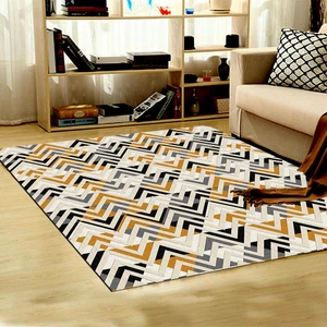 Kaymaz Taban Yıkanabilir Geometrik Desenli Dijital Baskılı Halı