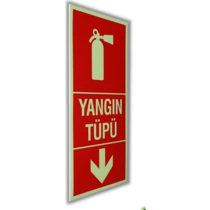 PassPano Pvc Fosforlu Sticker YANGIN TÜPÜ   11,5 x 25 cm