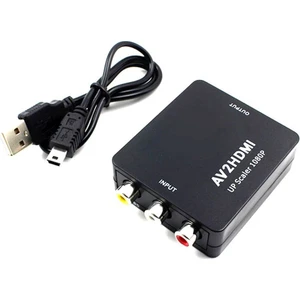 Av To HDMI Mini Switch Rca Composit Audio Video HDMI Görüntü Çevirici Full Hd ve 720P Dönüştürücü - Siyah