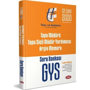 Data Yayınları Tapu Müdürü - Tapu Sicil Müdür Yardımcısı - Arşiv Memuru GYS Soru Bankası