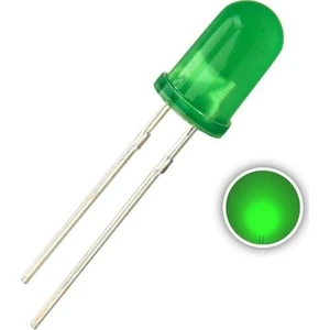 5mm Led Yeşil Diyot Diffused 10 Adet