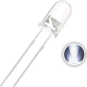 5mm Led Beyaz Diyot Diffused 10 Adet