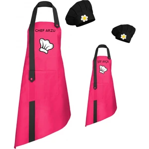 Medusa Forma Kişiye Özel Nakışlı Anne Kız Önlük Takım Analı Kızlı Mutfak Önlüğü Chef Şef Önlük Kombinleri