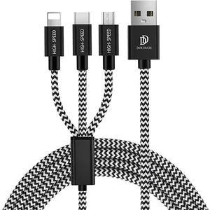 DUX DUCIS 3in1 USB Type-C-iPhone Uyumlu Ve Micro  USB Kablo Şarj AL-30711