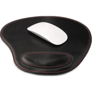 Ot218 Oval Deri Bilek Destekli Mouse Pad - Siyah