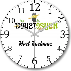 Baskı Dükkanı Kişiye Özel Bombeli Gerçek Cam Diyetisyen Duvar Saati