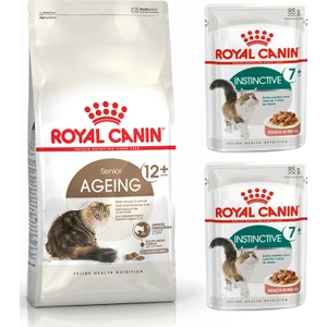 Royal Canin Adult Yetişkin Ageing +12 Kümes Hayvanlı Kedi Maması 2 kg + Royal Canin Instınctıve +7 Yetişkin Yaş Maması 2 Adet