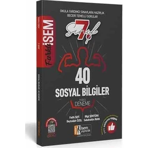 İSEM Yayıncılık 2020 Farklı 7. Sınıf Sosyal Bilgiler Tamamı Çözümlü 40 Fasikül Deneme