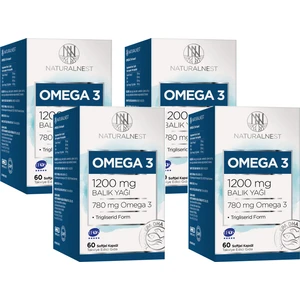 Omega 3 Balık Yağı 1200 Mg 60 Kapsül 4 Kutu