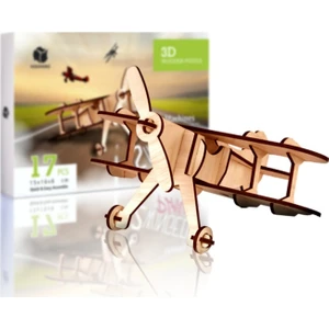 2 Kanatlı Uçak 17 Parça Ahşap 3D Puzzle