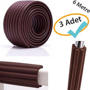 3 Adet Çok Amaçlı Kauçuk  Kalın Kenar Koruyucu Kahve (6 Metre)
