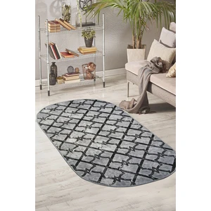 Diji Dekor Otto Gri Oval Halı Battaniye Yüzey Kaymaz Yıkanabilir Antibakteriyel Antistatik 100 x 800 cm