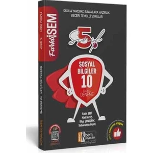 İSEM Yayıncılık 2020 Farklı 5. Sınıf Sosyal Bilgiler Tamamı Çözümlü 10 Fasikül Deneme