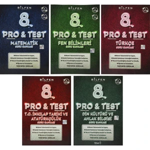 Bilfen Yayınları 8. Sınıf Pro & Test Yeni Nesil Soru Bankası Seti 5 Kitap