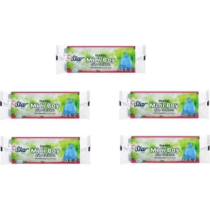 Çöp Poşeti - Torbası Mini Boy 40 x 50 - Şeffaf - 5'li Paket
