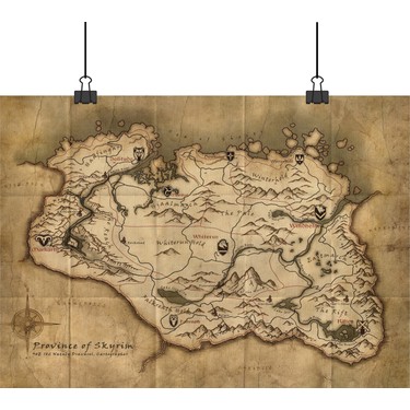 13 Poster The Elder Scrolls 5 V Skyrim Oyunu World Map Dunya Kitabi