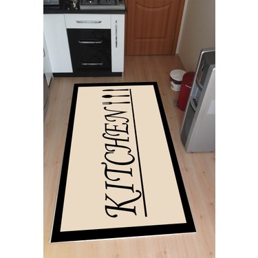 kitchen yazılı mutfak halısı