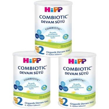 Hipp Organik Combiotic Devam Sütü 350 gr 3'lü 6 Aydan İtibaren Sütlü Biberon