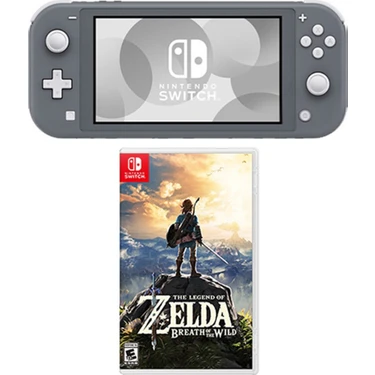 Nintendo Switch Lite Konsol Gri + The Legend Of Zelda Breath Of The Wıld