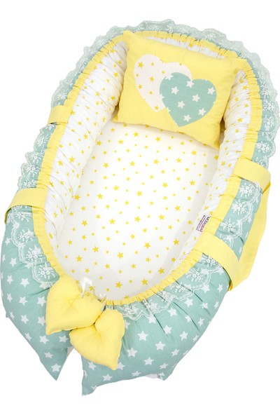 Modastra Babynest Mint ve Sarı Tasarım Baby Nest