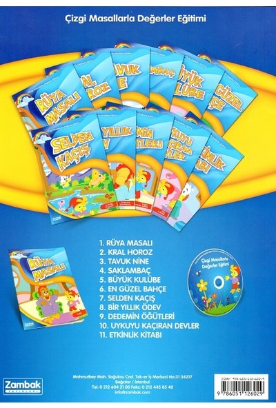 Bilibili Çizgi Masallarla Değerler Eğitici Serisi (11'li)+Dvd