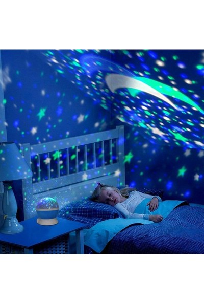 İzla Dönen Star Master Renkli Yıldızlı Gökyüzü Projeksiyon Gece Lambası