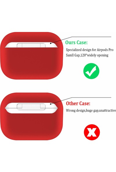 Case 4U Apple Airpods Pro Tam Kaplayan Silikon Kılıf - Kırmızı