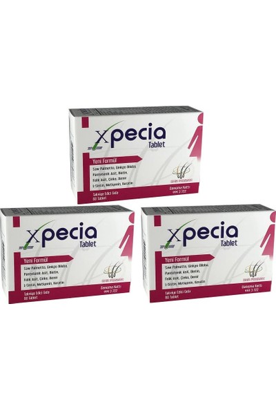Defnil Pharma Xpecia Kadın 60 Tablet 3 Lü Takviye Edici Gıda