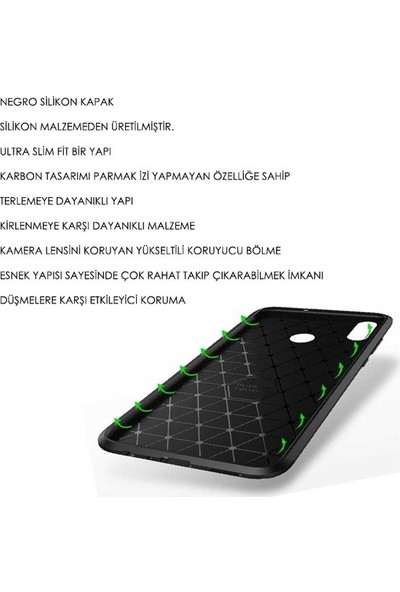Tekno Grup Huawei P30 Pro Kılıf Karbon Desenli Lux Negro Silikon + Tam Kaplayan 3D Cam Ekran Koruyucu Lacivert