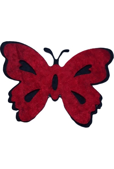 Dünya Hediye 4,5 cm Keçe Kırmızı Kelebek 10'lu Paket